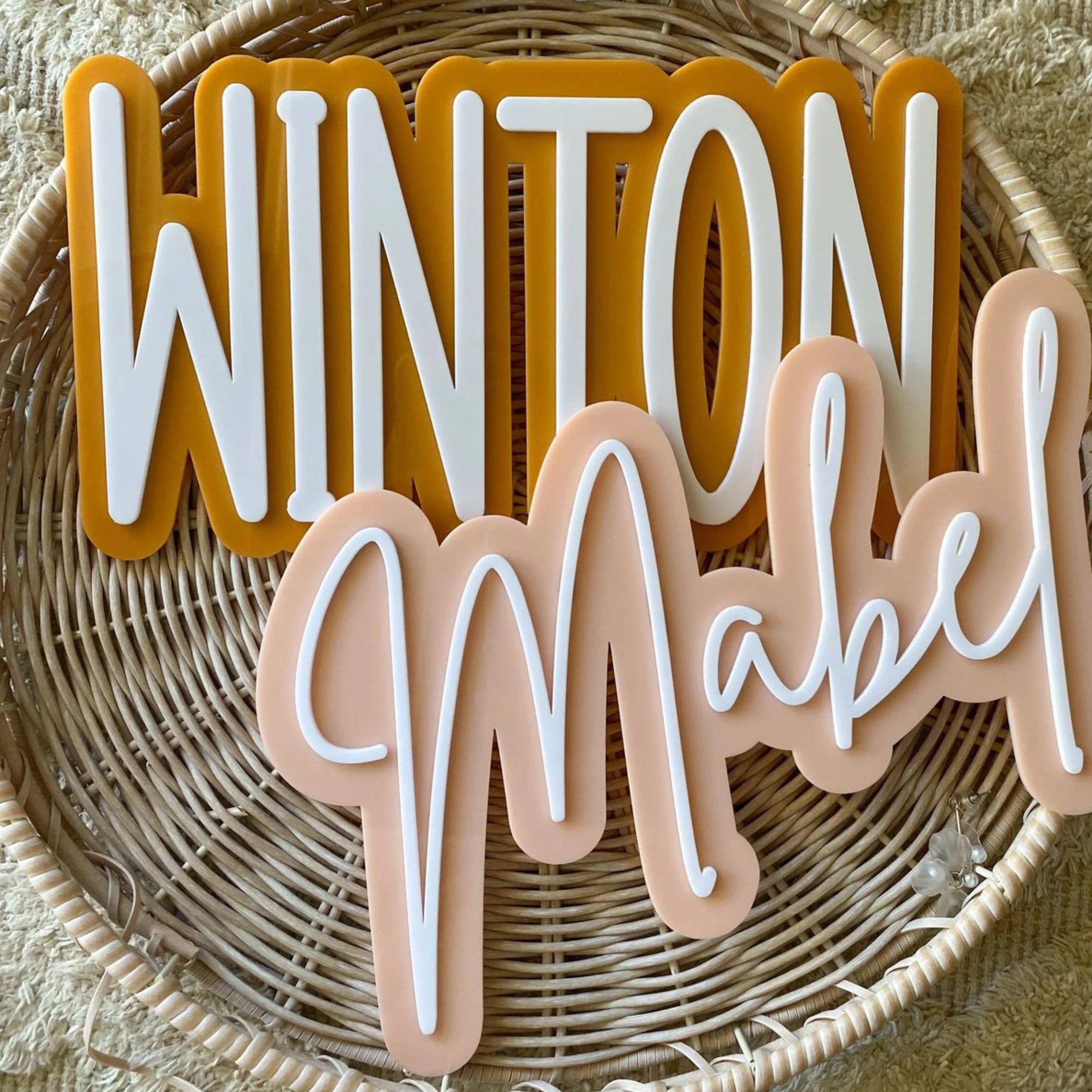 Double Acrylic Mounted Name