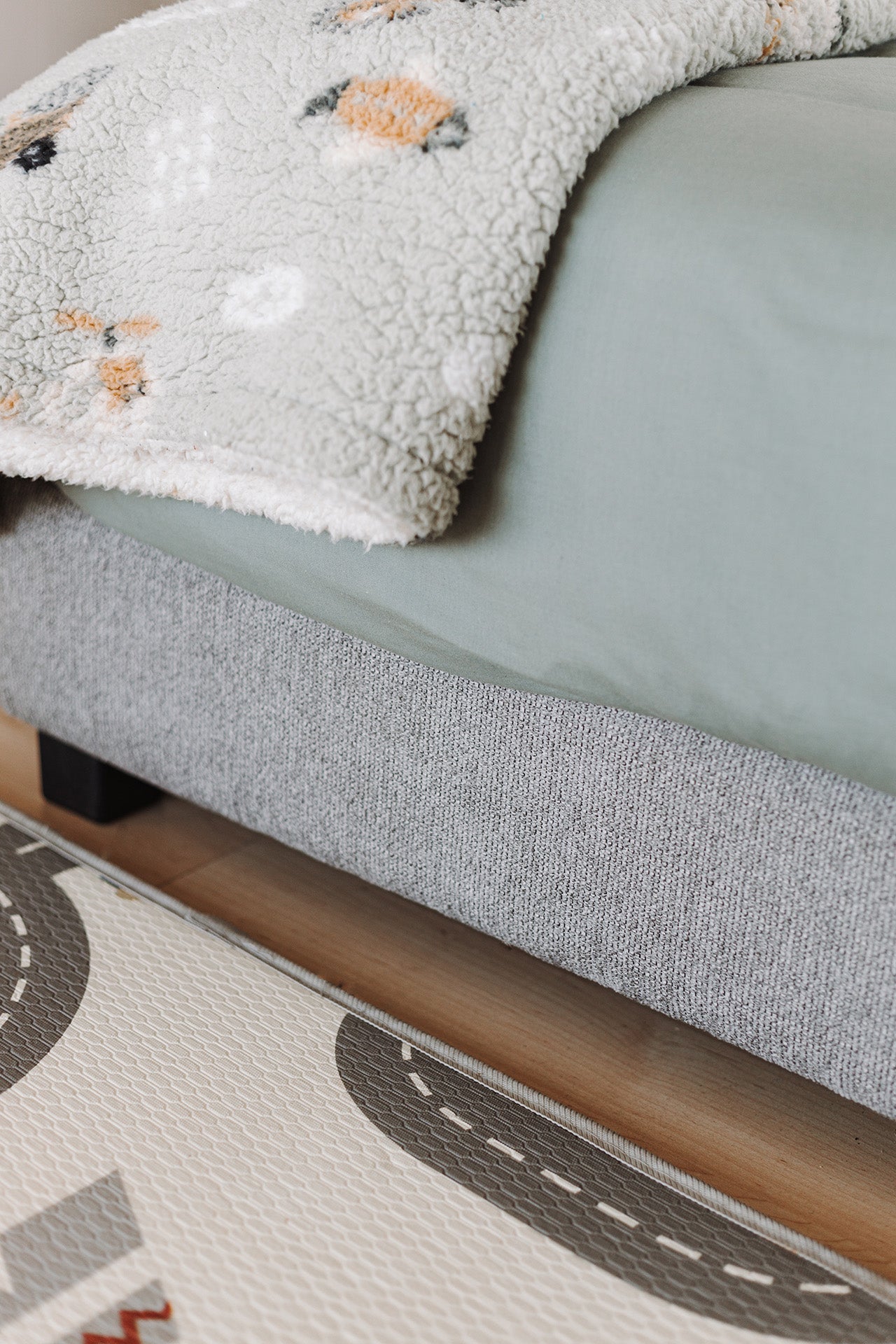 Kids Corner Bed Base - Chenille Fabric