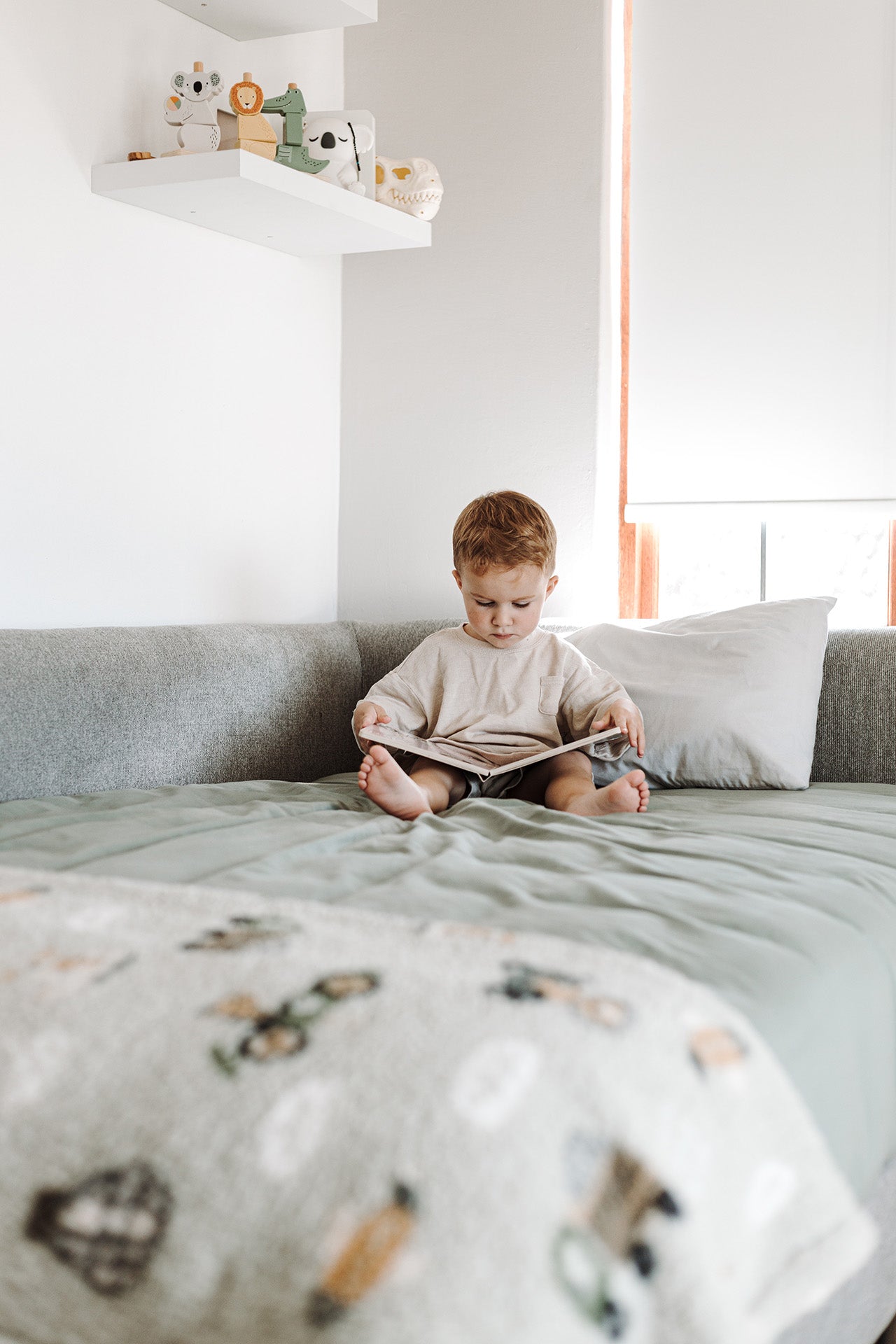 Kids Corner Bed Base - Chenille Fabric