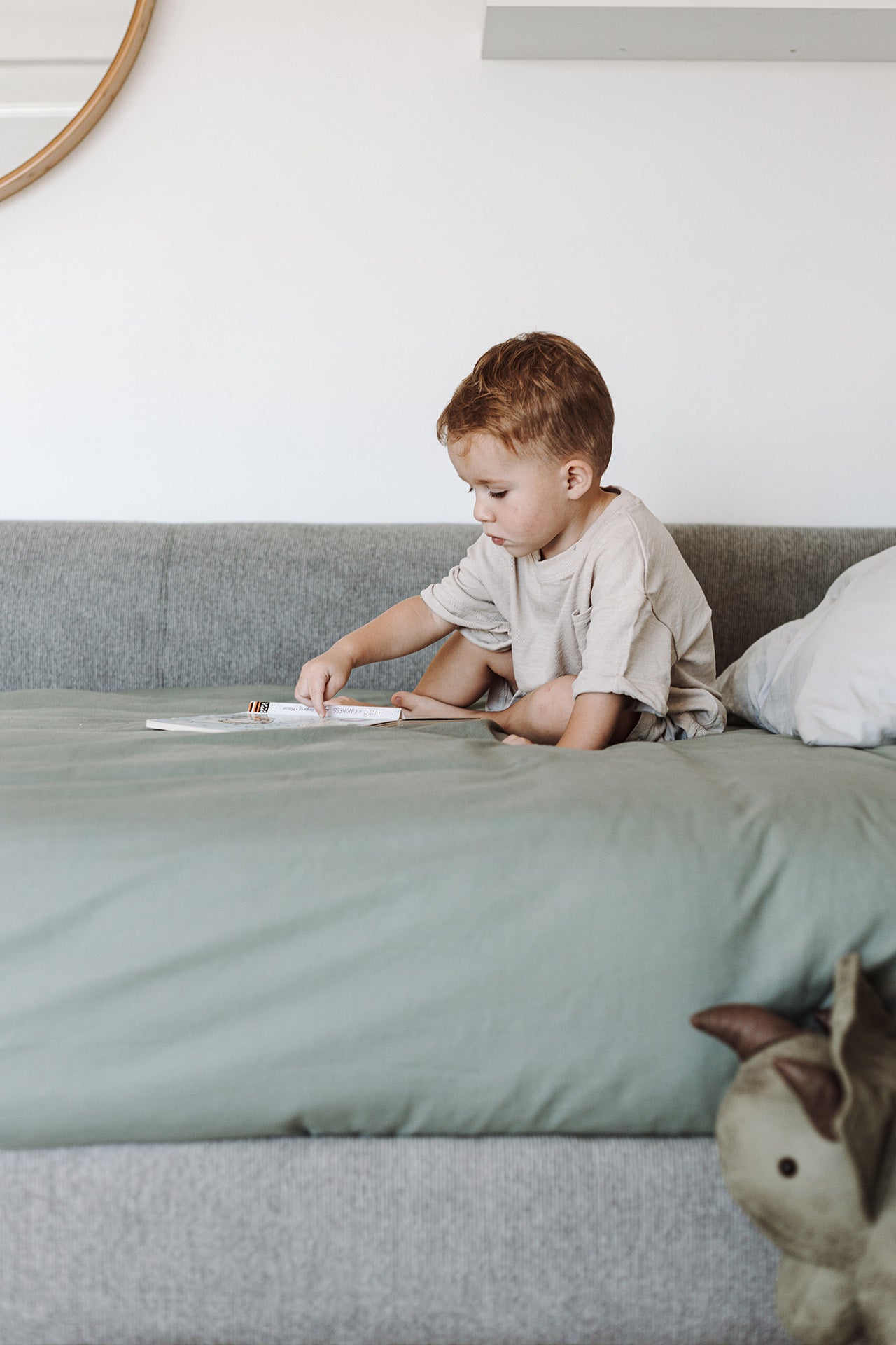 Kids Corner Bed Base - Chenille Fabric