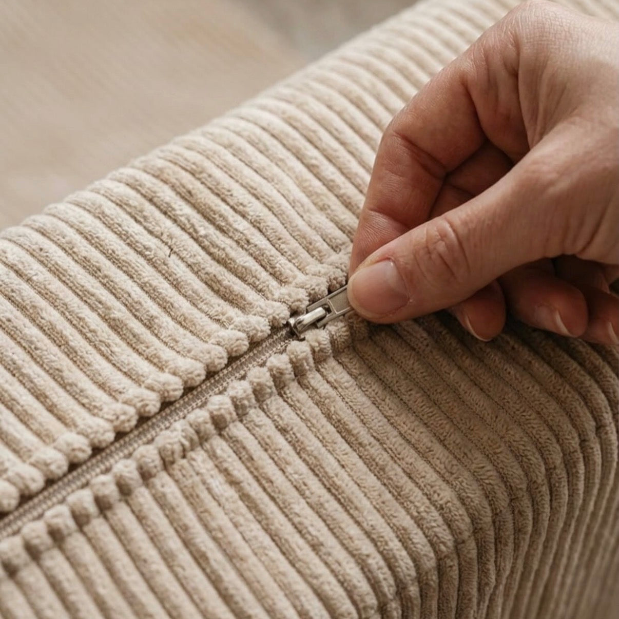 Kangaroo Corner Cushion - Soft Fluffy Corduroy