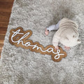 Teak veneer wood mounted with acrylic name plaque