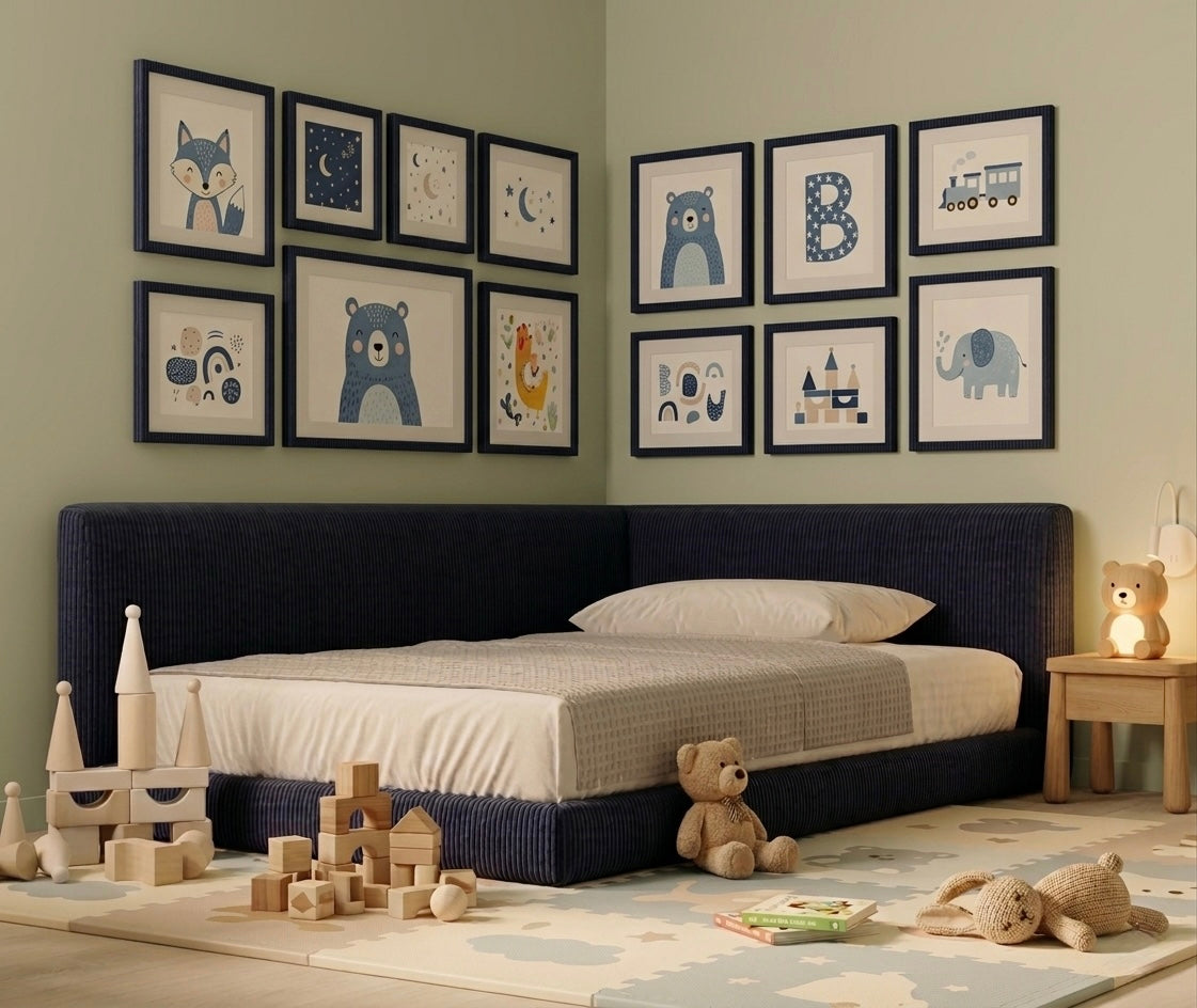 Kids Corner Bed Base - Courduroy