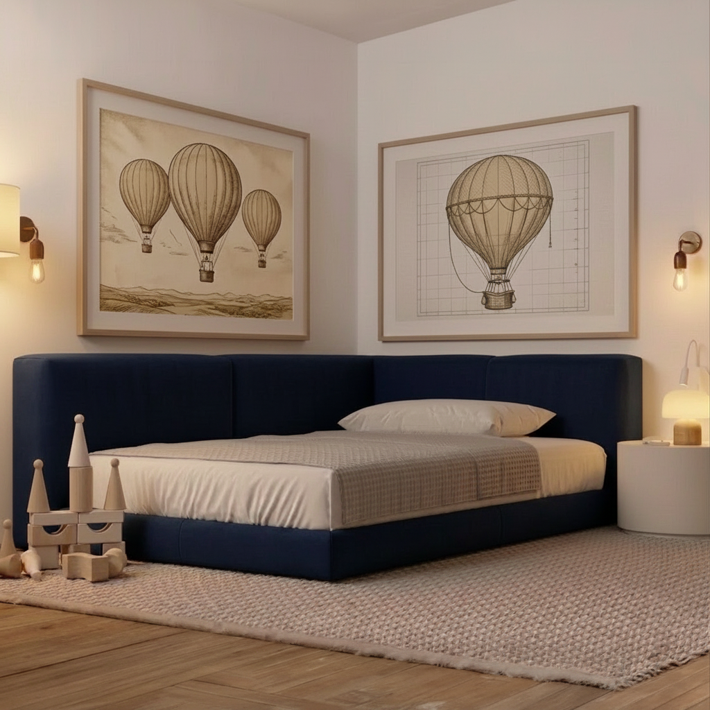 Kids Corner Bed Base - Velvet