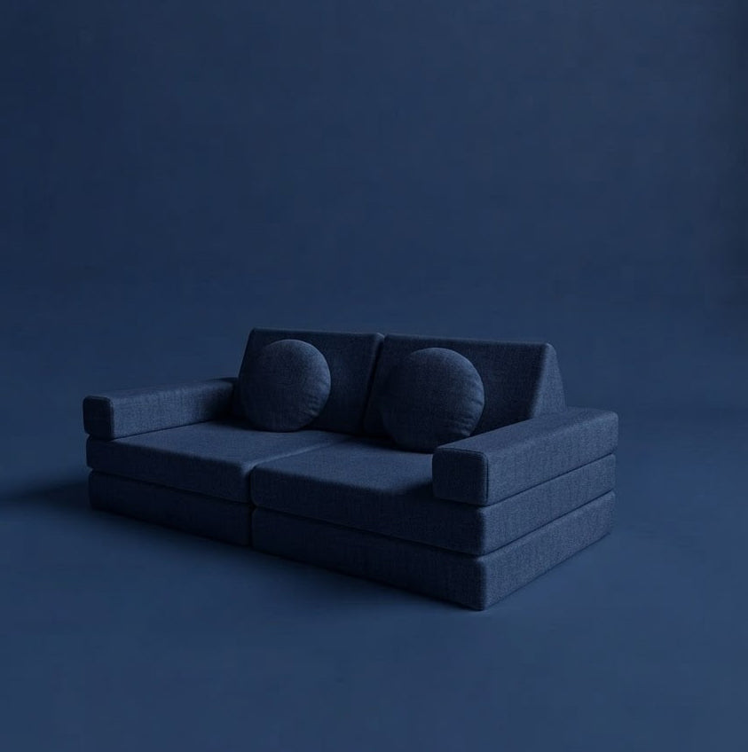 Navy blue kids play couch