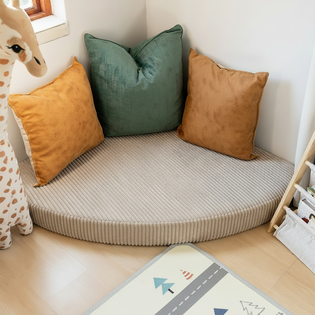 Kangaroo Corner Cushion - Soft Fluffy Corduroy